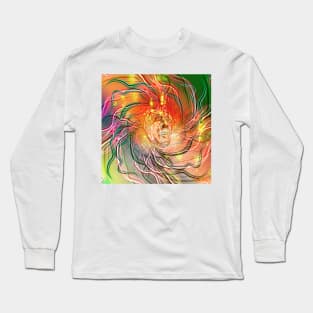 Electricity. Human Face drawing/ portrait. Long Sleeve T-Shirt